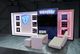 個性展臺，粉色展臺，展臺燈光設(shè)計